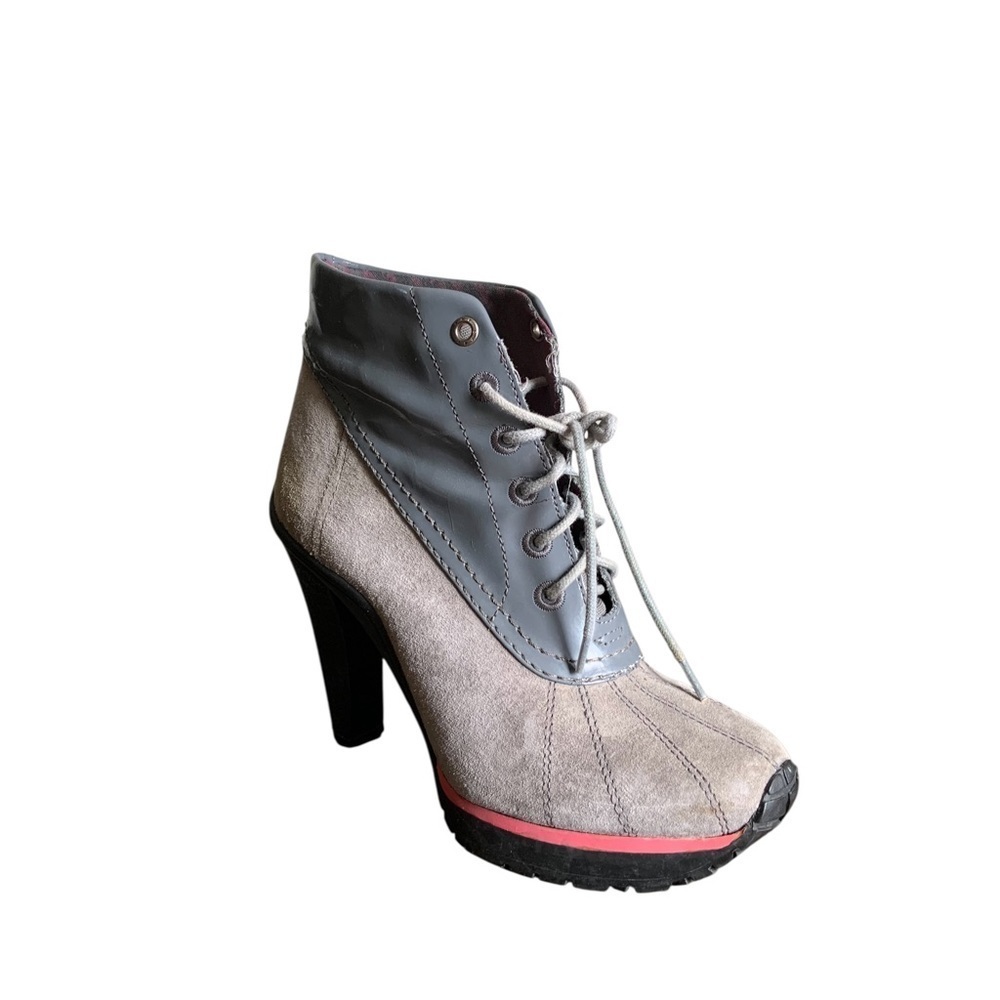 Donna Karan Gray and Black Ankle Booties
